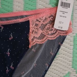 NWT Soma Womens Panties Medium Flamingo Pink Blue Bikini Cut Lace